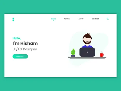 Designer Portfolio clear design designer landing page portfolio ui uiux ux vector web