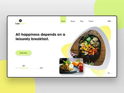 Fusion Kitchen Webpage Concept app blog branding clean design flat food gallery interaction design landing page landing page concept logo minimal recipe ui ux uxui web design webpage website
