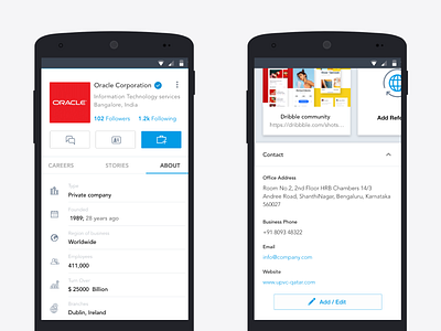 Business portfolio page added admin brand business app contact follow suggestion summary