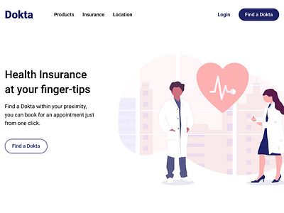 Dokta - Health & Wellness App - Concept landing desktop app figma figmadesign health and fitness health app illustration interface landing page product design uxdesign wellness