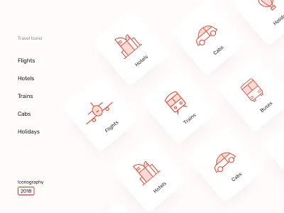 Travel Icons app cards design graphic iconography icons interface layout vector visual