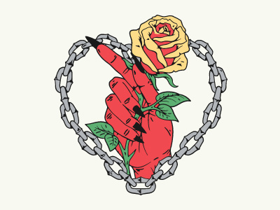 Rose & Chain apparel clothing design devil illustration rose t shirt tattoo