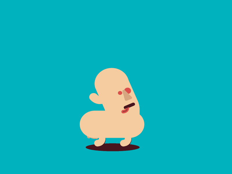 Snacky after effect dog dumb illustration motion design walkcycle