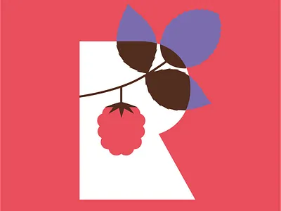 R for Raspberry 36dayoftype berry letter minimal nature simple type vector