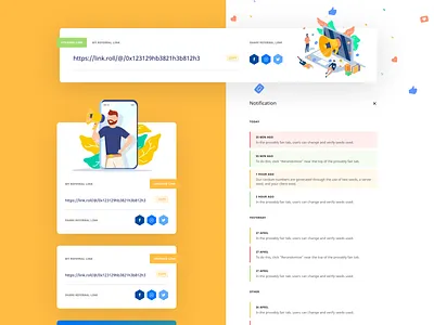 LinkRoll - Referrals UI bitoin crypto crypto game crypto ui design inspiration ui ui design ux ux design web web design