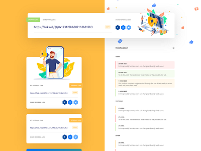 LinkRoll - Referrals UI bitoin crypto crypto game crypto ui design inspiration ui ui design ux ux design web web design