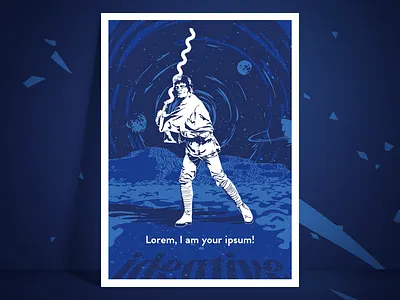 Lorem, I am your ipsum! blue fanart ideative luke luke skywalker office poster poster art star wars