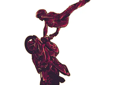 Stunt Man animation artwork branding design flat illustration vector