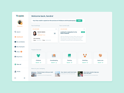 Dashboard Overview - Services desktop design ui ux