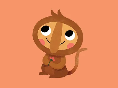 Putu the Proboscis Monkey album art animals art character character design cute dan sultan digital illustration jungle kid lit art kids album kids art kids books monkey monkeys texture vector