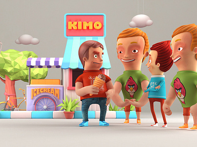 Kimocono 1 3d 3dsmax cartoon colorful design dribbble illustration modelling vray