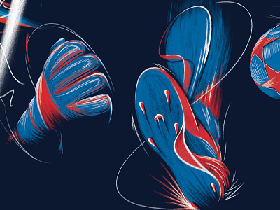 Fast-paced brushes anatomy artwork brush design drawing editorial football illustration negative space photoshop poster soccer sport