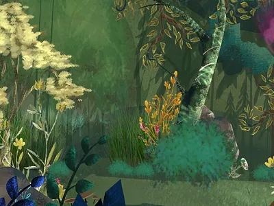 Secret Places 2 2d art animation 2d art backgound calm color creative design forrest graphic design green illustration illustrator landscape morning nature texture tree walk wood