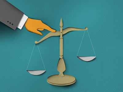 Scales of justice illustration infograhic law paper art vector