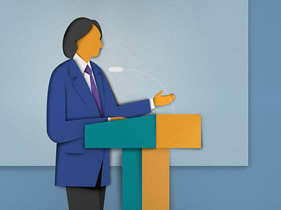 Speaker illustration infograhic paper art vector