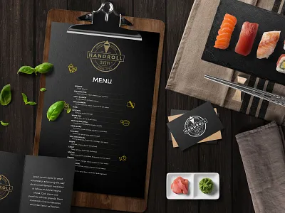 Handroll Visual Identity branding design logo typography vector
