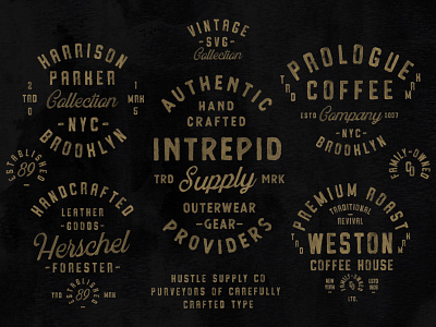 The Hand Painted Typeface Collection badge branding font hand drawn hand lettering hand painted lettering logo svg font texture vintage vintage logo