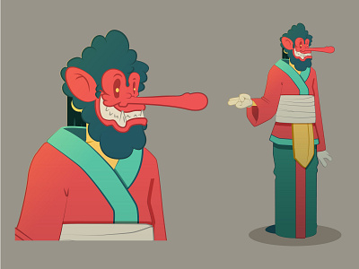 Character Design Challenge - Cartoony Kabuki cartoon cdchallenge characterdesign comics digitalart digitalillustration drawing illustration japanese art kabuki