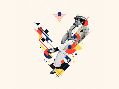 Bauhaus - V 36 days of type 36days v 36daysoftype abstract bauhaus bauhaus100 collage design graphic graphicdesigner iampommes illustration mannheim pommes retro typography vector vintage