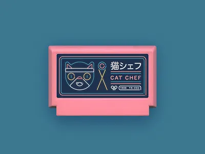 猫シェフ. cartridge cat chef famicase famicom nintendo