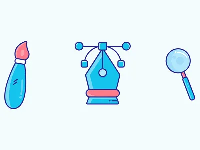 Tools brush design icon illustration illustrator illustrator cc logo minimal pen tool tools vector zoom