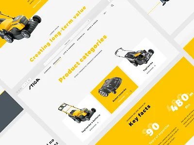 Stiga - Corporate website screens art direction brand corporate design garden green homepage homepage design interface product page ui user experience user interface ux web website yellow