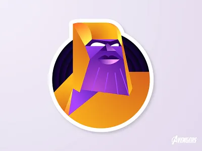 Thanos End Game Sticker avengers character design endgame flat head illustration infinity karnografff marvel sticker superhero thanos vector