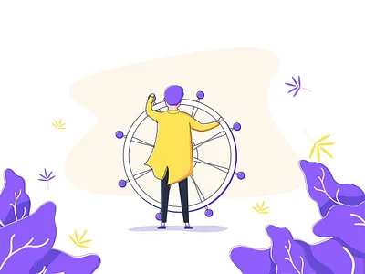 Business vision and perspective illustration. Success abstract advertising background banner behance business businessman captain future futuristic illustration people perspective rule seaman ship success vision website work