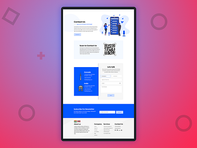 Contact Us adobe adobe illustrator cc content dark design homepage illustration landing page mockup design pink typography ui ux vector web web design website webtemplate