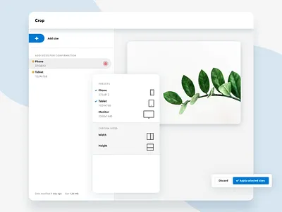 Remote Media Bundle - Crop admin blue crop interface invisionstudio prototype select sketch ui ux uxui