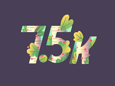 7500 Followers on Instagram berries birch instagram leaves lettering lettering art tree trees type