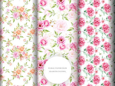 watercolor floral and leaves seamless pattern art background botanical decoration design floral flower illustration leaf nature pattern plant print seamless spring summer textile vintage wallpaper watercolor