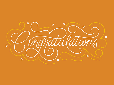 Congratulations card congrats congratulations flourish fresh handlettering holiday lettering monoline script series