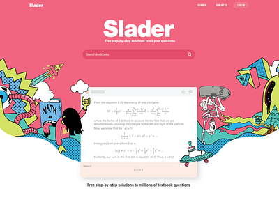 Slader landing page branding design homepage design illustration landing page ui website