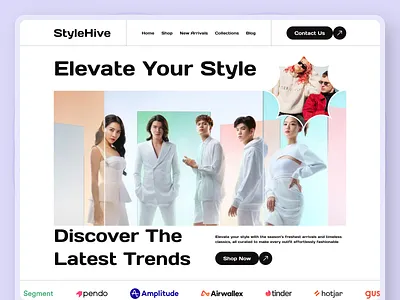 StyleHive Fashion Store Web Header clothing brand website design e commerce fashion website fashion ecommerce fashion landing page fashion marketplace luxury fashion ecommerce luxury fashion website minimal minimalist fashion website minimalist online store modern apparel website modern fashion website online shop uiux online shopping ui premium clothing store shopify store trendy fashion store uiux design for fashion ux