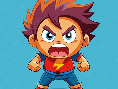 A young Boy Angry 3d animation branding graphic design logo motion graphics ui
