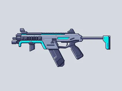 Apex Legends R-99 apex legends battle royale gun illustration line illustration r 99 r99 smg video games weapon
