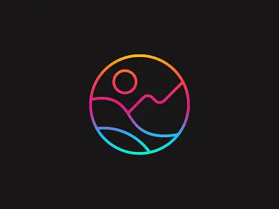 The Moment abstract gradient icon illustration mnimal mountain nature ocean