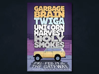 Holy Smokes Gig Poster at The Gateway design event gig illustration music poster vector