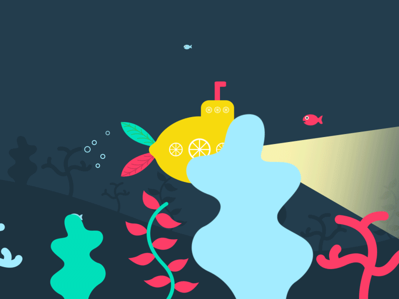 If life gives you lemons - Collab Project 2d after effects animation design flat design lemon monster motion motion design motion graphics ocean submarine