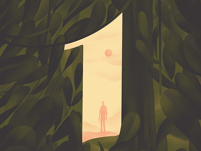 O N E - A L O N E 36daysoftype alone dark hiwow illustration one