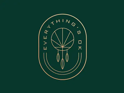 Everything's OK Final badge brand branding cannabis design dispensary dreamcatcher geometry graphic design icon illustration logo logotype oklahoma weed