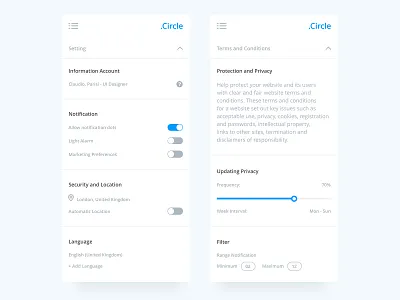 Profile Settings - free download app app design clean download free free sketch freebie interfacedesign ios layout mobile muzli privacy setting sketch ui ui design white