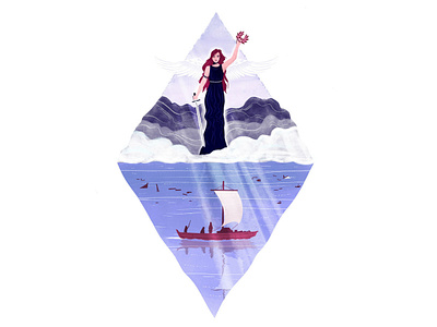 Victory at Sea design drawing god greek greek god illustration mythical nautical sea