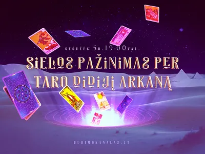 Soul Revelation Through Tarot Major Arcana banner budimo kanalas design dream egypt event picture facebook banner magic magick major arcana mindfulness paulius daukšas pyramids revelation soul spiritual surreal tarot tarot cards trippy
