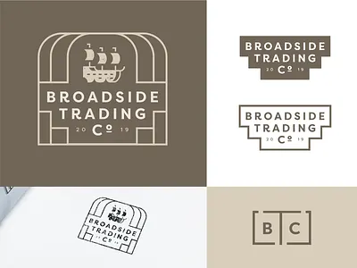 Broadside Trading Co. Branding adobe illustrator brand identity branding branding and identity design illustration logo design branding nautical sails ship typography vector