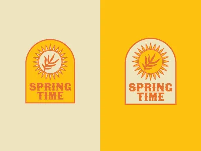 SPRING TIME badge illustration southwestern spring sunshine