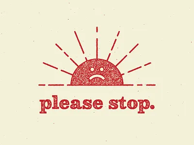 please stop. illustration stamp type typography
