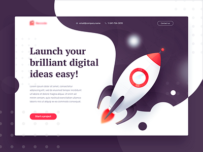Web Agency Landing Page Design agency branding clean concept design digital hero illustration landing landing page purple rocket typography ui ux vector web web design website
