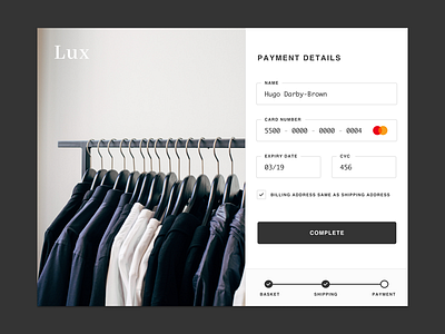 DailyUI 002 - Credit card checkout 002 app design checkout form credit card dailyui